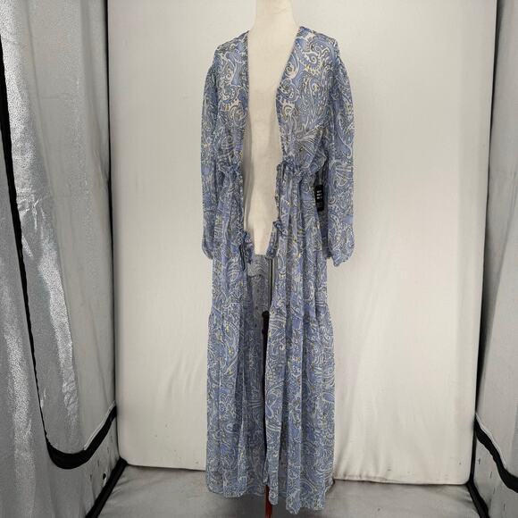 Express Swim Cover Up Womens XL Sheer Full Length Beach Yacht Sheer Tiered NWT - Picture 4 of 9